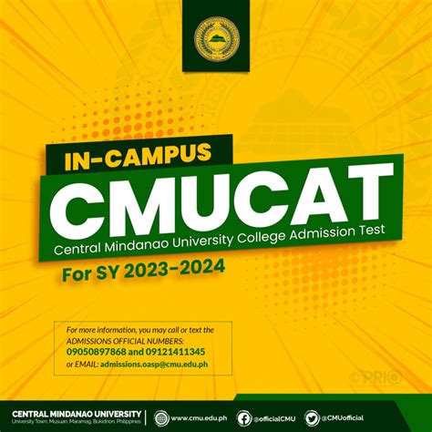 doorstep cmucat|Central Mindanao University College Admission Tests (CMUCAT) .